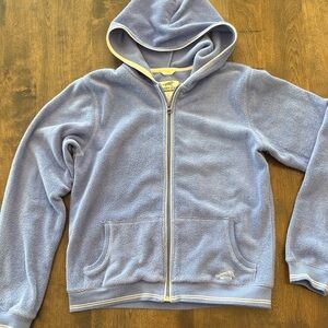 Vintage Horny Toad Periwinkle Blue Hooded Zip-Up Sherpa Fleece Jacket